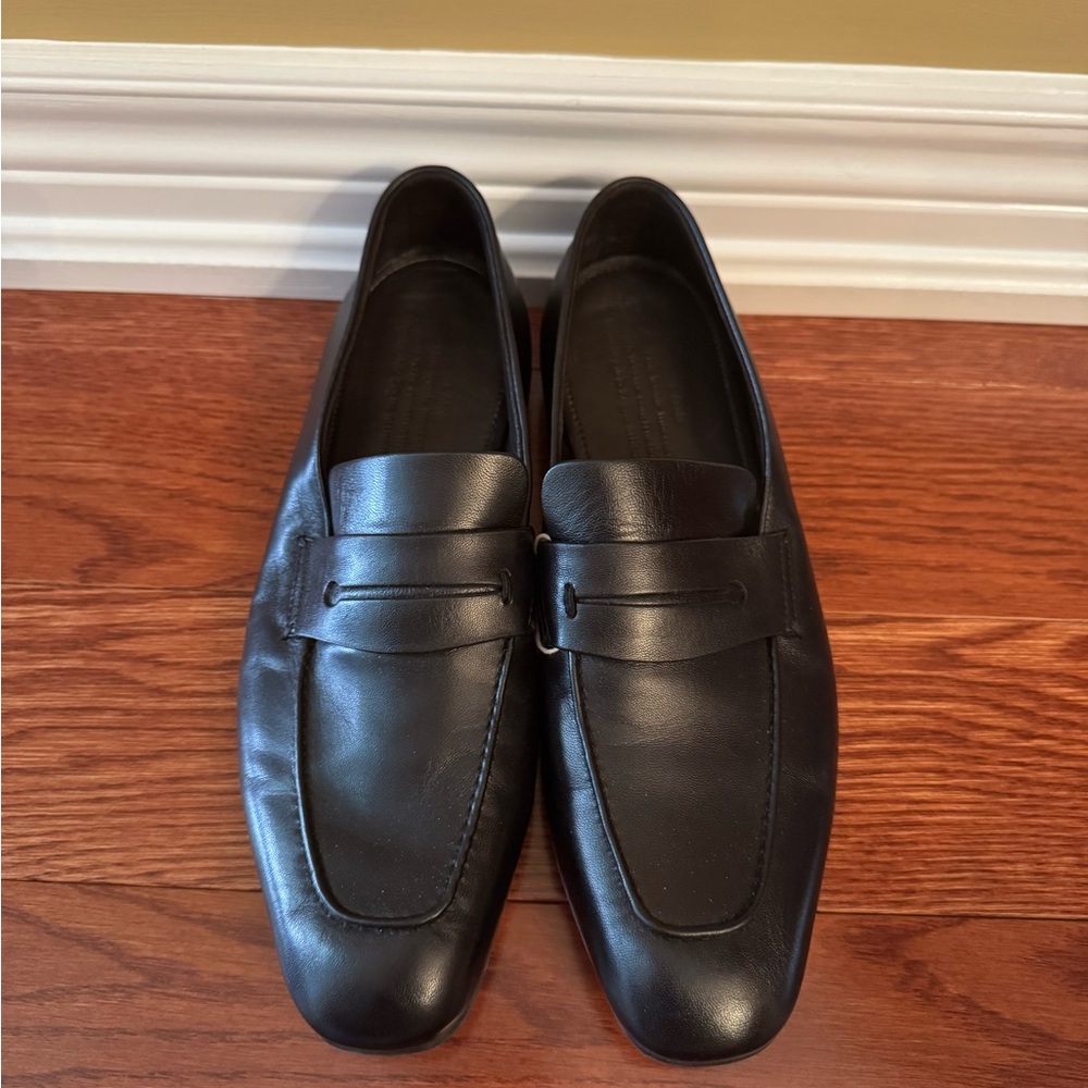 Zegna Black Leather Loafers
